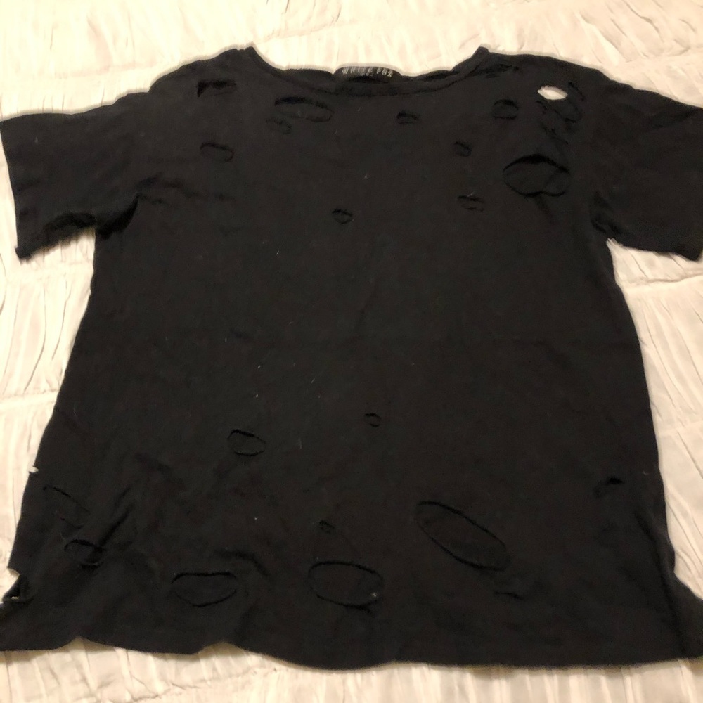 distressed black shirt